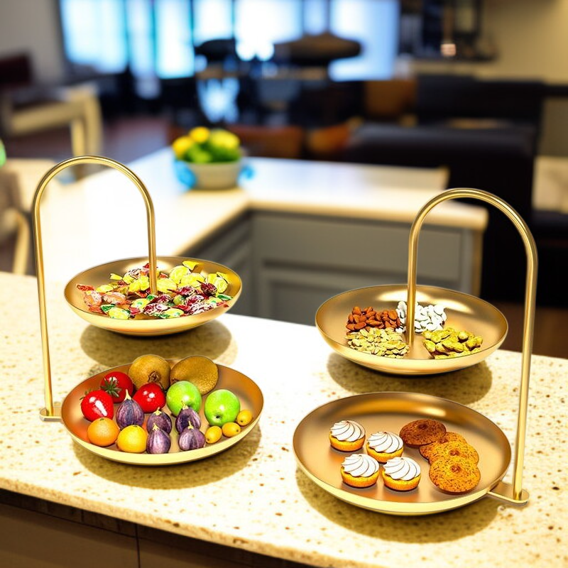 客廳茶几前台雙層輕奢點心水果糖果盒