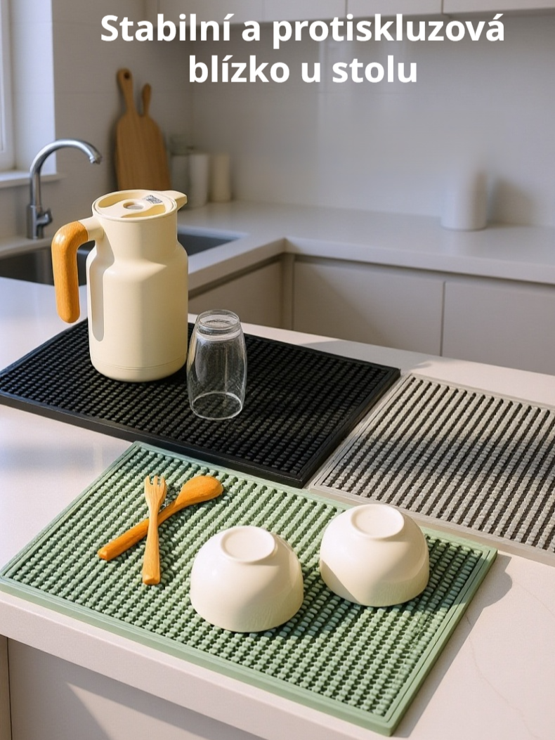 Domácí silikonová podložka pod hrnek, odvodňovací, tepelně izolační