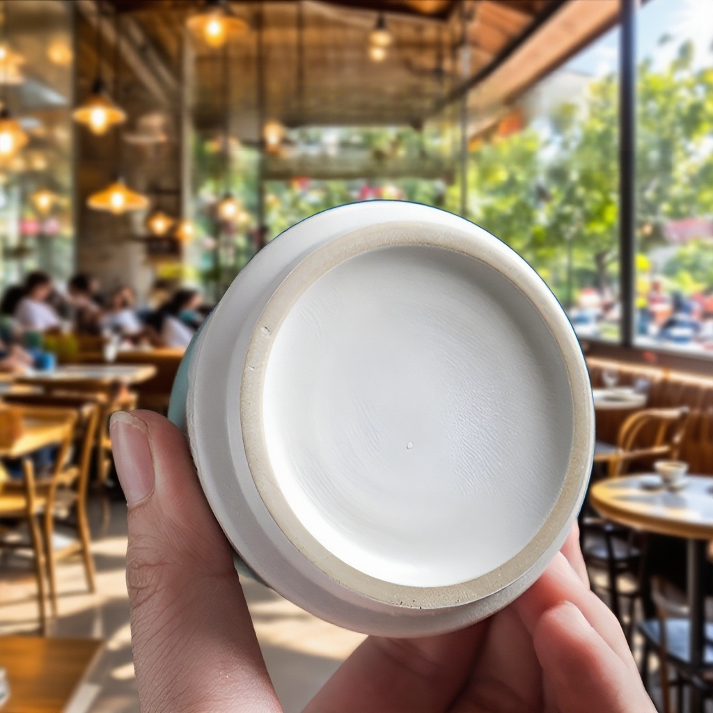 향이 피어오르는 세라믹 평저 향로 사용 예시