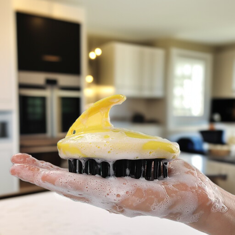 Men's Scalp Meridian Massage Shampoo Brush with Non-slip Silicone Design