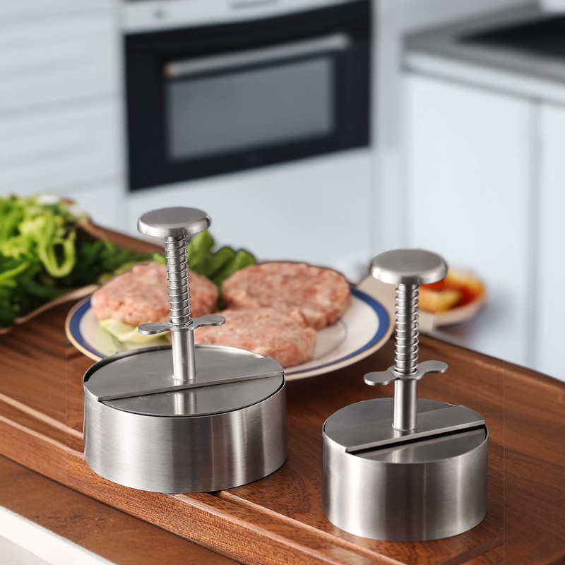원형 스테인리스 햄버거 프레스 304 수동 고기 누름기 주방용품