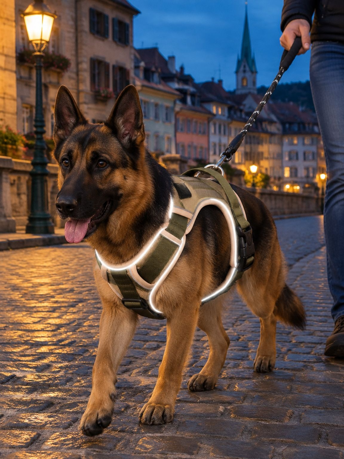 Reflexionsleine für große Hunde, robuste und reißfeste Hundeleine für Outdoor-Spaziergänge