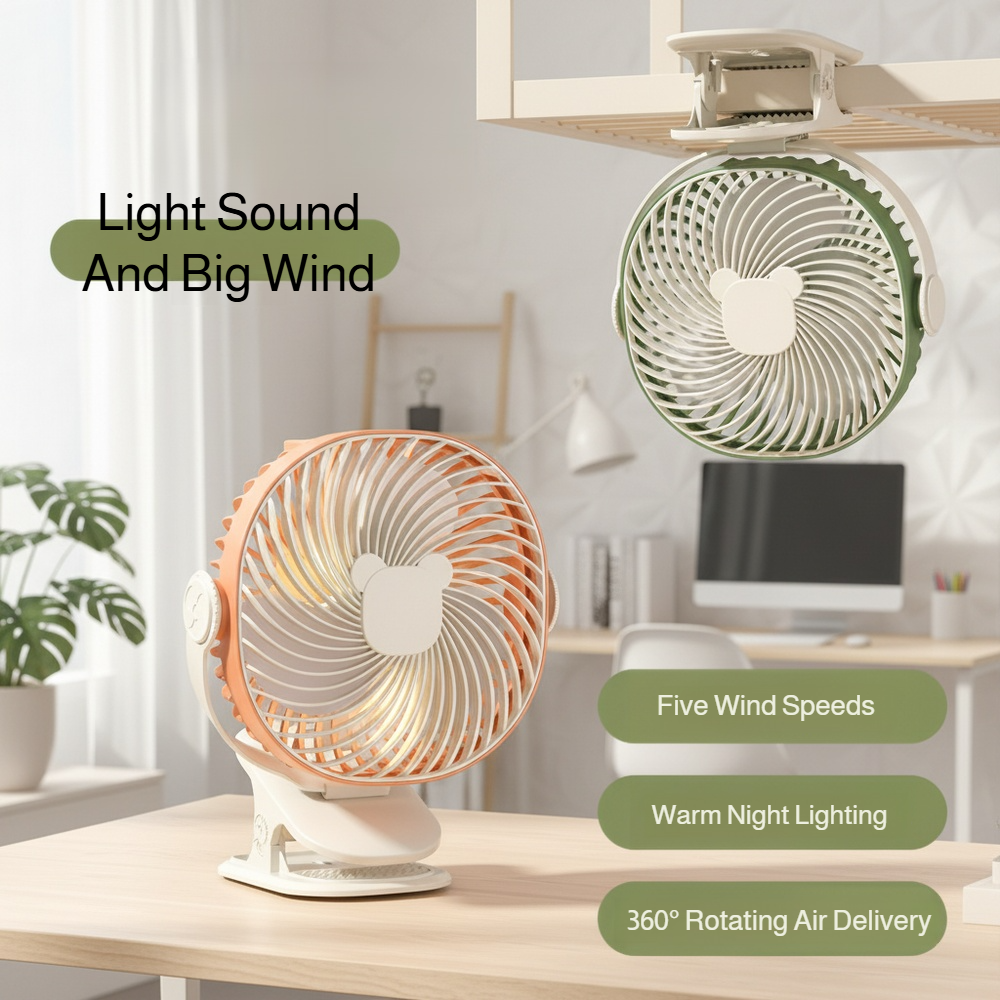 Multifunctional Rechargeable Desktop Clip Fan