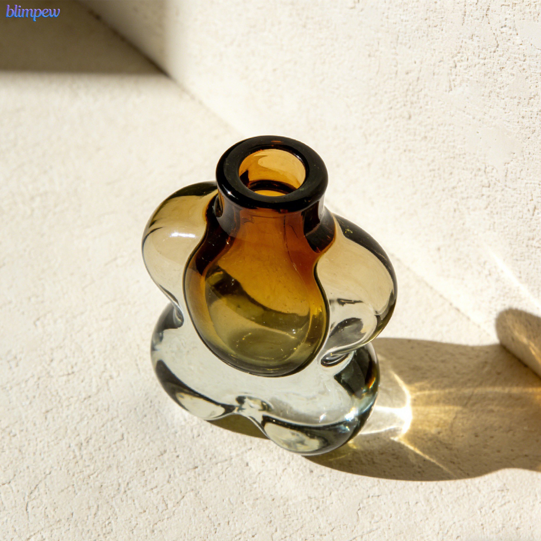 Modern glass vases with fresh flowers