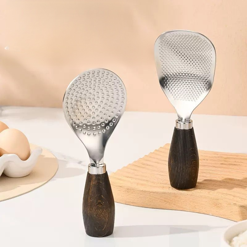 Stand-up stainless steel non-stick rice scoop