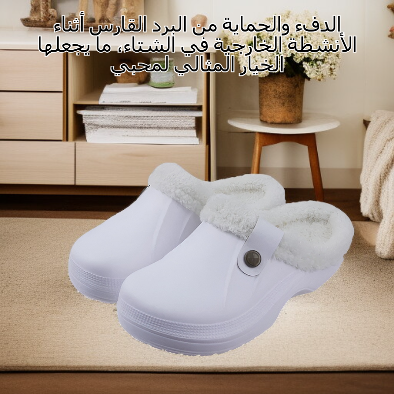 النعال الشتوية للتخييم، تدفئة مضادة للبرد، فرو داخلي وخارجي مقاوم للماء