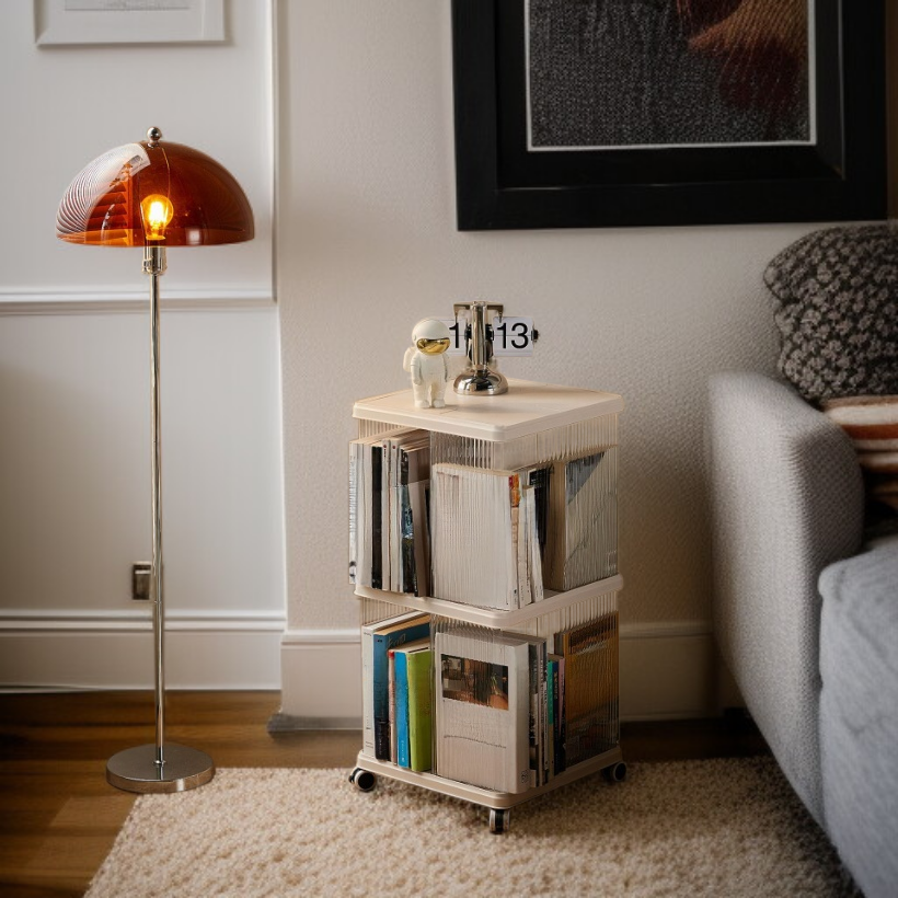 ตู้เก็บของแบบตั้งพื้นสำหรับบ้าน ตู้หนังสือโปร่งใสขนาดใหญ่สำหรับนักเรียน ชั้นวางหนังสือเด็กหมุนได้