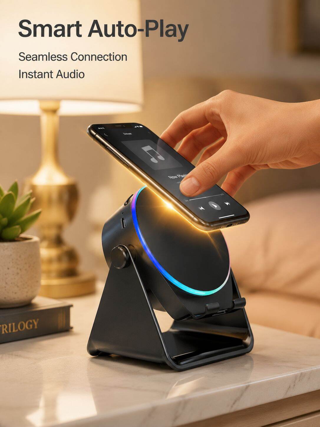 Magnetic 4in1 Wireless Cell Phone Speaker Stand Audio Stand Sensor