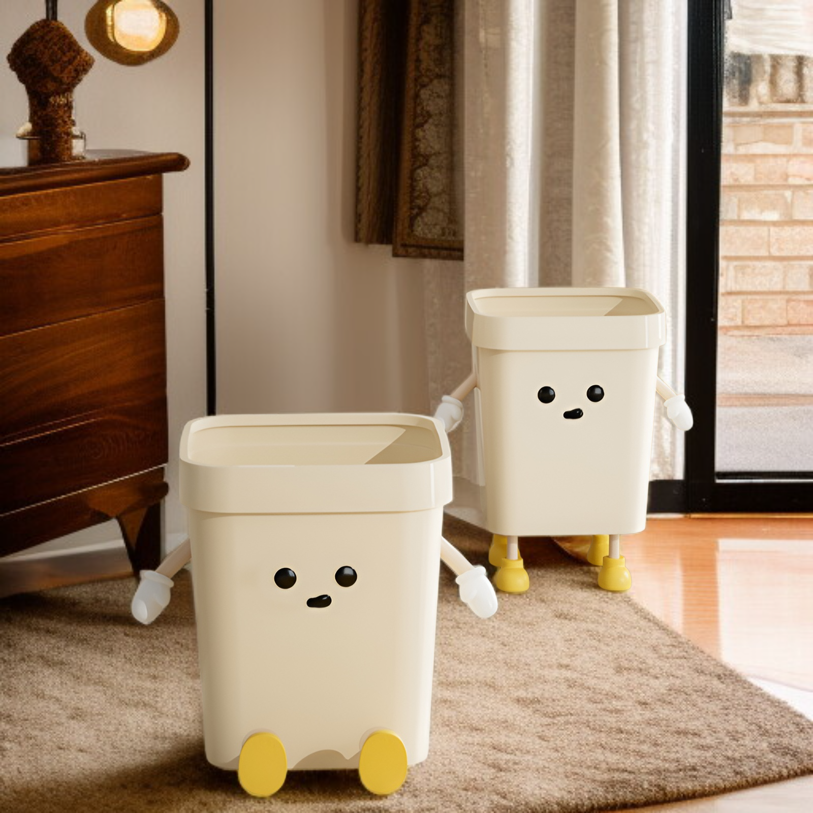 かわいいゴミ箱家庭用高見え大型ゴミ箱リビングルーム寝室寮キッチントイレ漫画クリエイティブゴミ箱