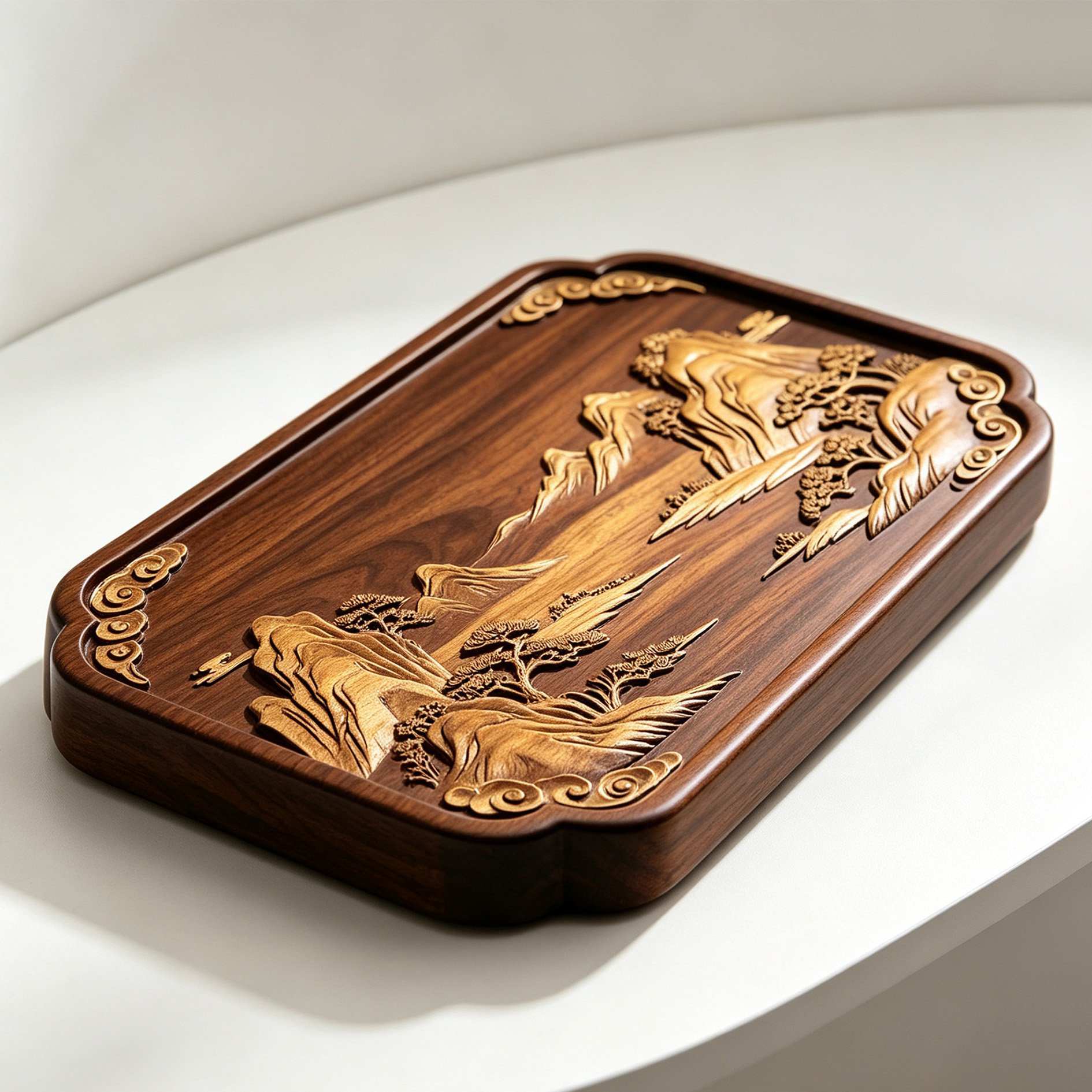 Dongyang wood-carved tea tray