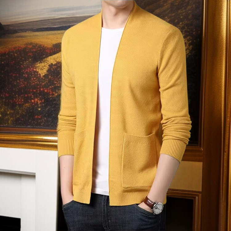 남자 니트 카디건 솔리드 니트 코트 신상 울 스웨터 무축소 카디건