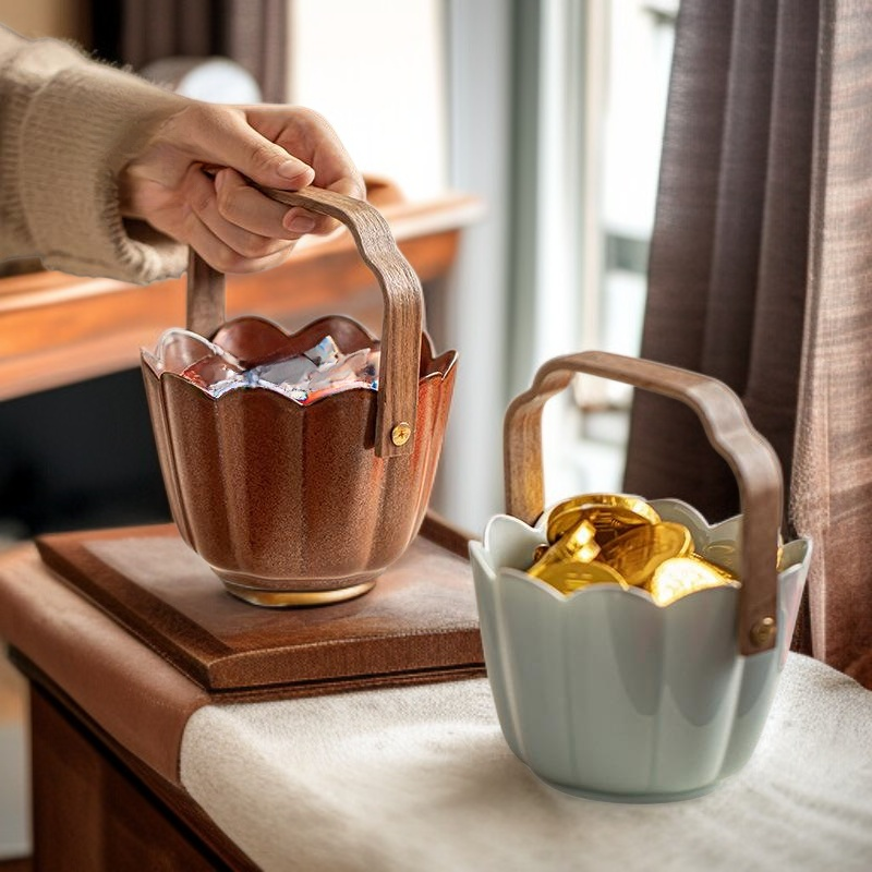 Cesta de frutas retro de cerámica