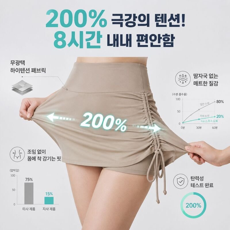 여성 하이웨이스트 피트니스 테니스 스포츠 숏스커트 페이크 투피스 여름 신상