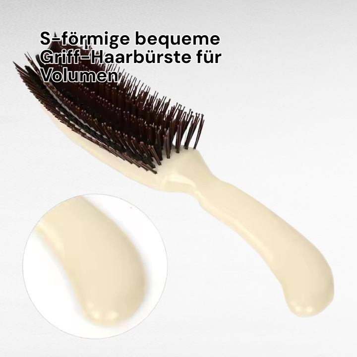 S-förmige bequeme Griff-Haarbürste für Volumen
