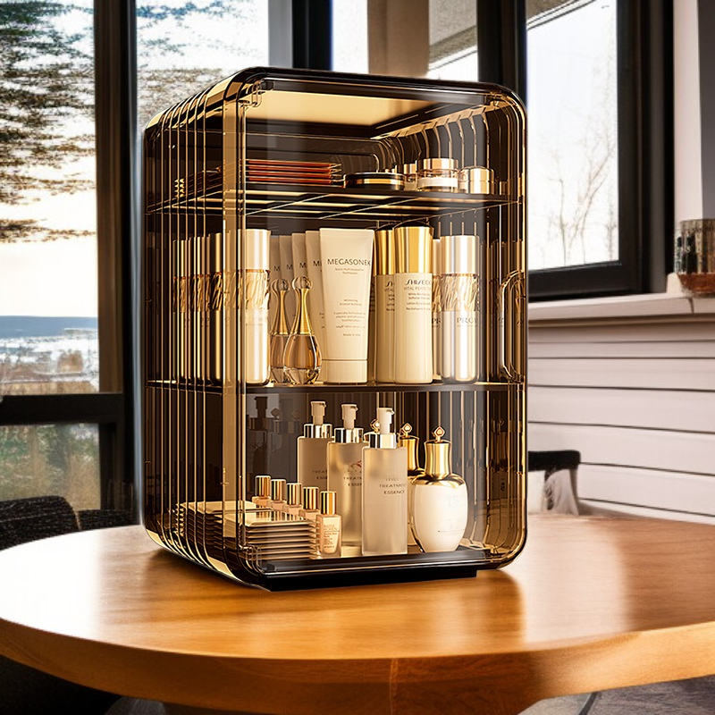 Acrylic Desktop Cosmetic Storage Box with Drawers for Masks and Lipsticks