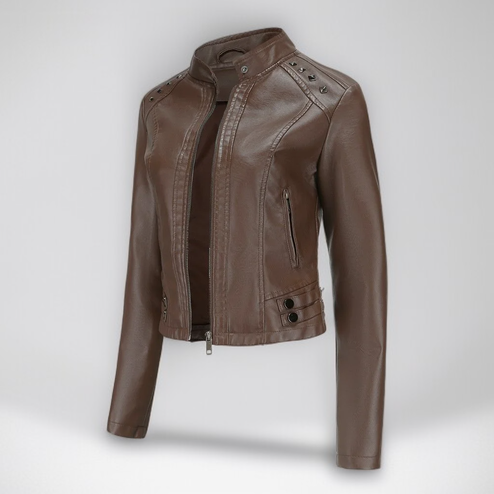 春秋向けカジュアルレディースジャケット後ろ姿