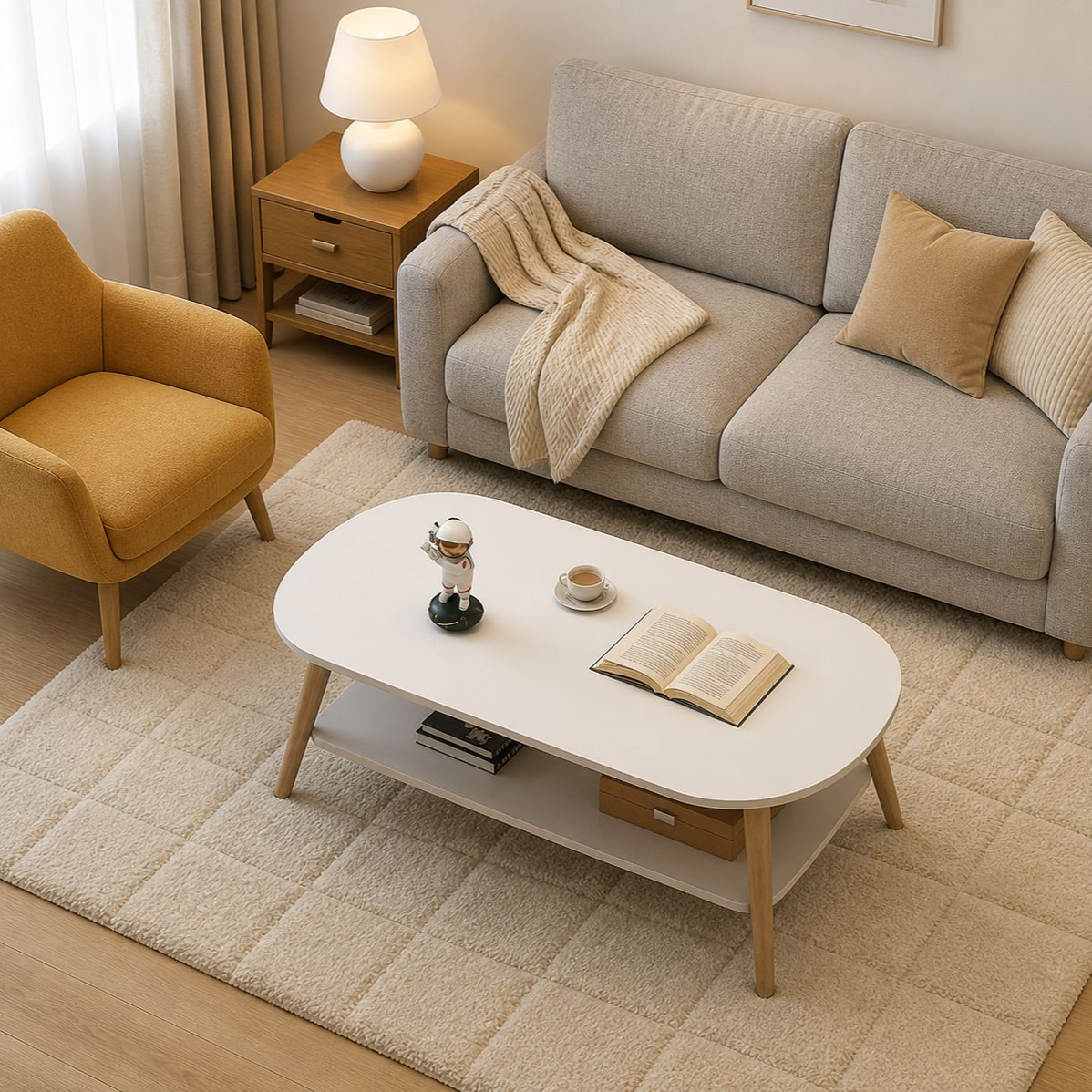Simple Coffee Table for Small Apartment Living Room