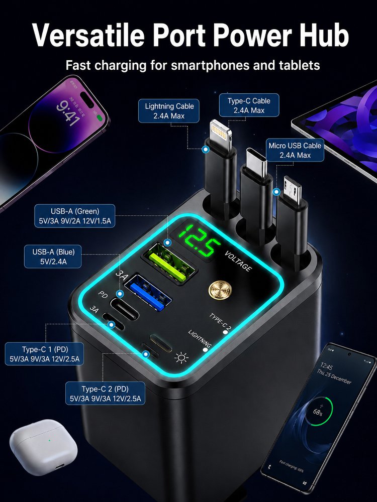 Seven-in-One Car Starry Sky Charger