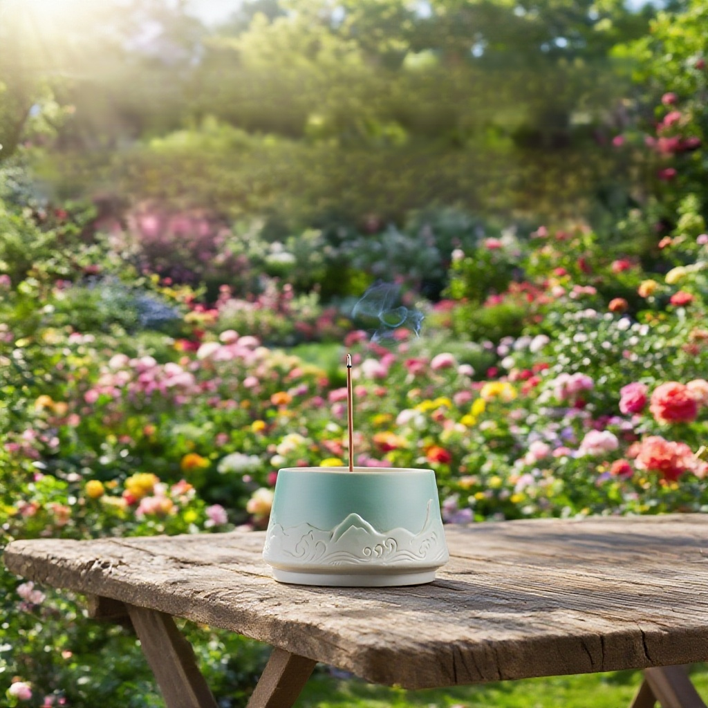 그라데이션 세라믹 평저 향로