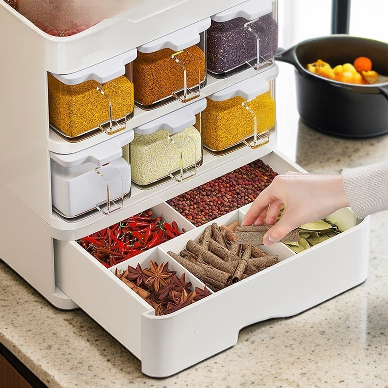 ชุดกล่องเครื่องปรุงอเนกประสงค์สำหรับลิ้นชักในบ้าน