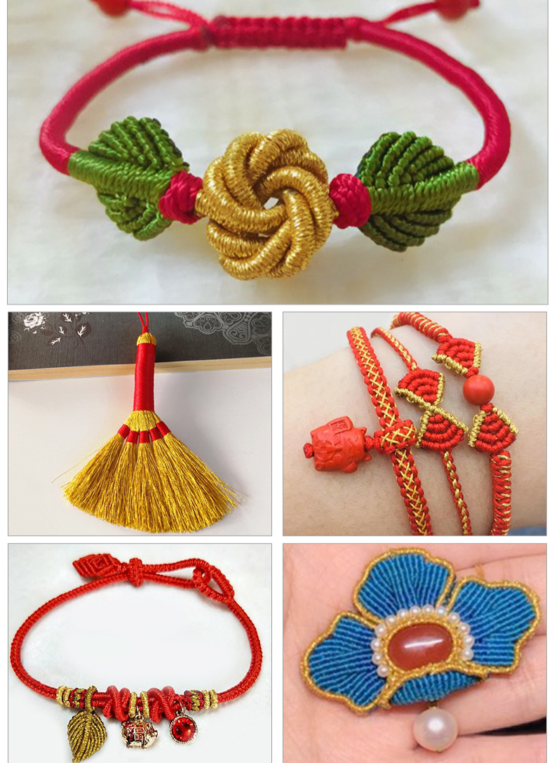 Close-up of shiny gold and silver threads