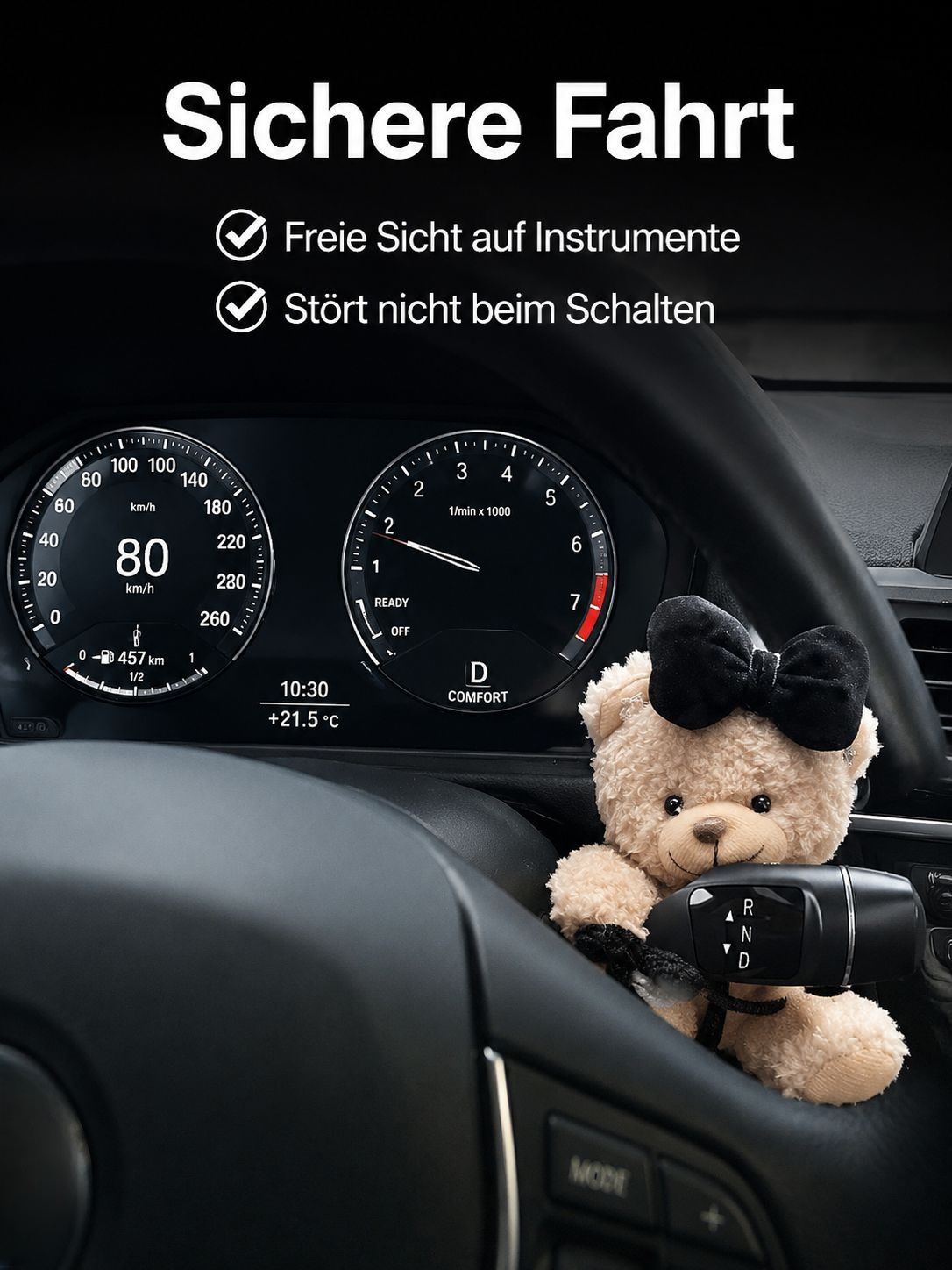 Niedliche Bären-Auto-Deko für Schalthebel, Lenkrad und Scheibenwischerhebel