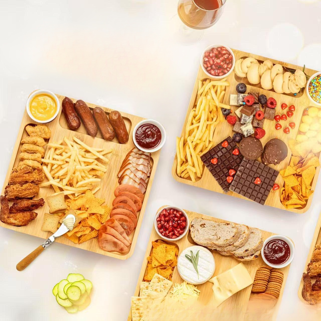 ホームパーティー用仕切り付きフルーツトレイ