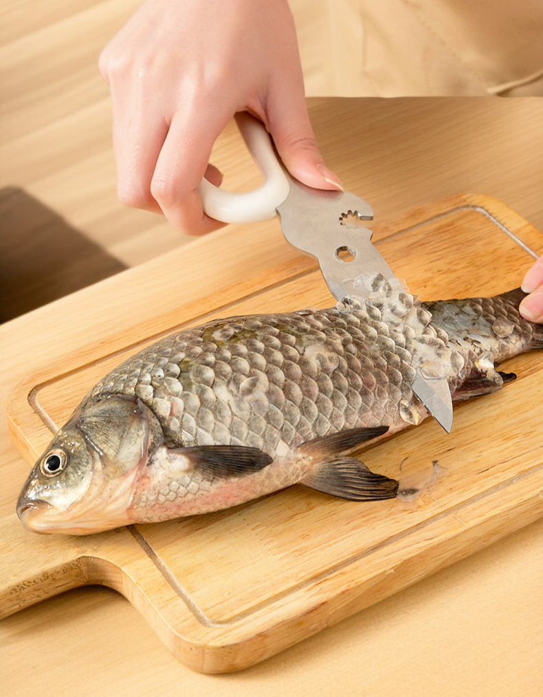 安全設計の多機能キッチンハサミ