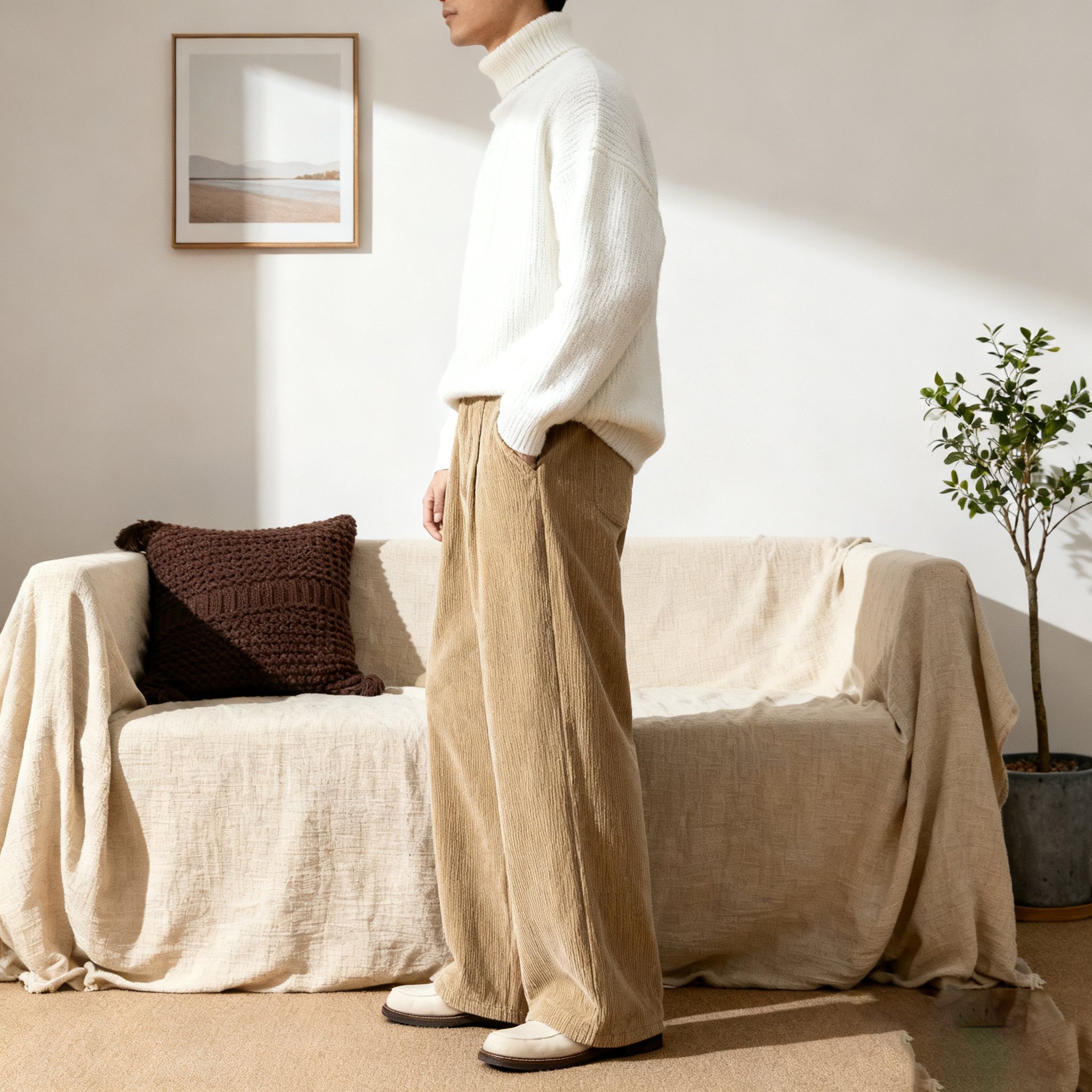  リラックスフィット男性用ズボン 