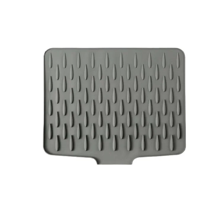 Große Küchen-Silikonmatte zum Abtropfen, mit Ablauf, rutschfest und hitzebeständig
