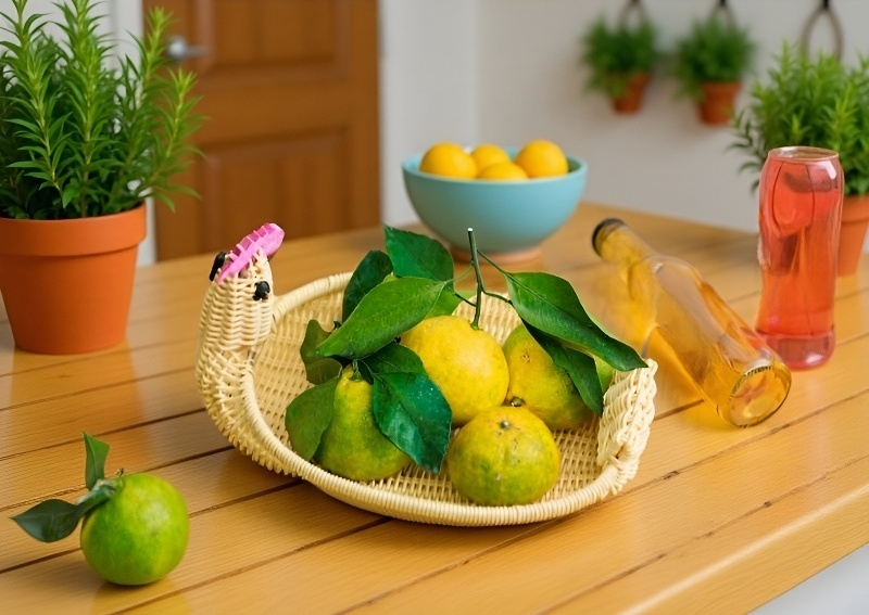 거실 장식용 모조 라탄 바구니