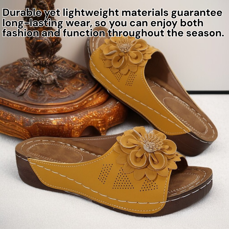Women's Floral Cutout Wedge Beach Sandals