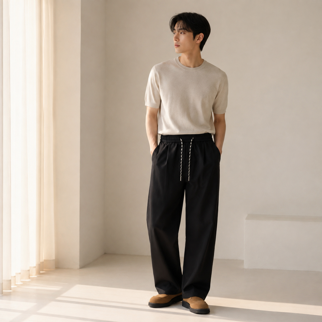 신상 남성 린넨 와이드 팬츠 캐주얼 스타일