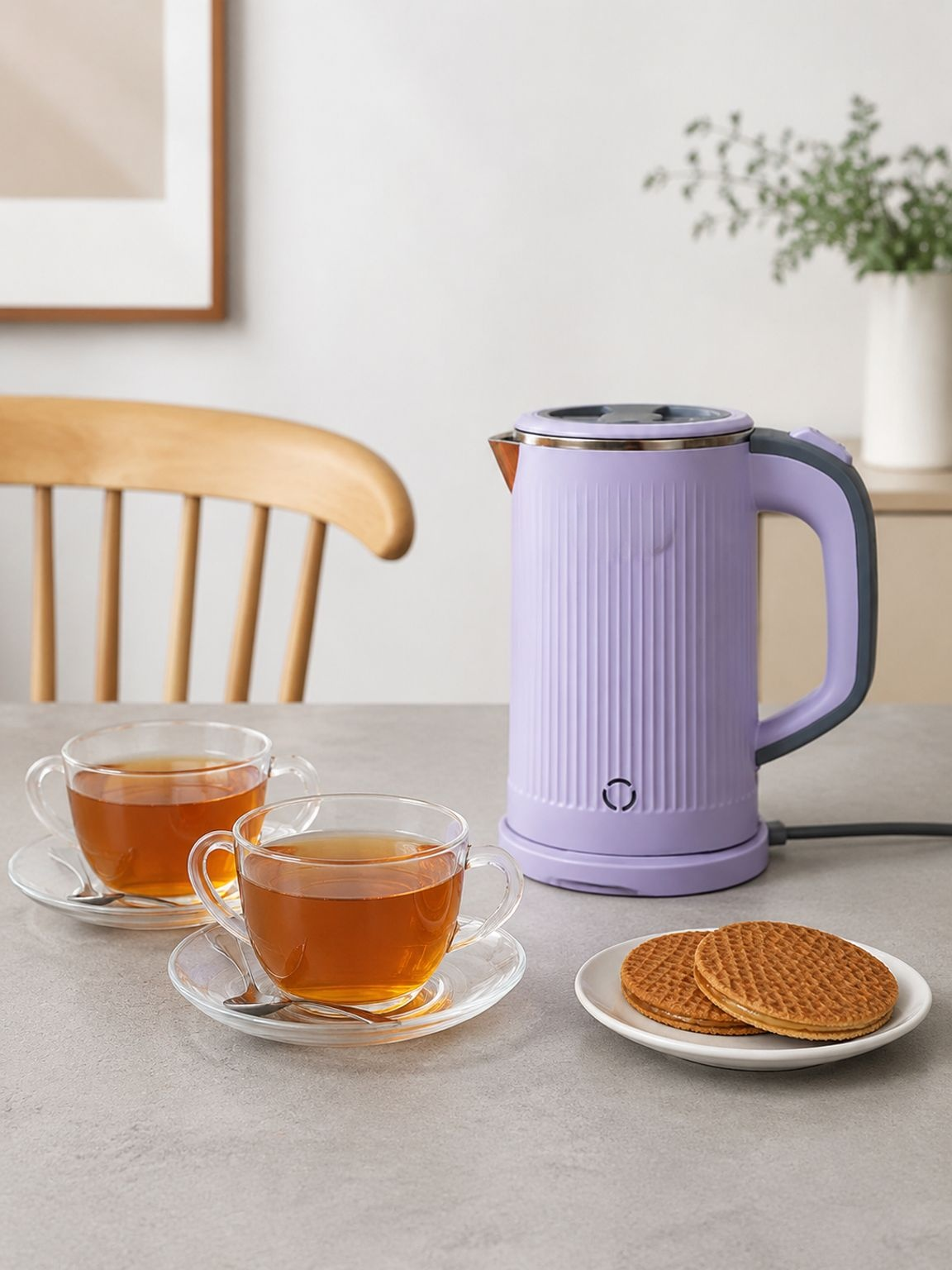 Waterkoker met isolerende behuizing en volautomatische uitschakeling
