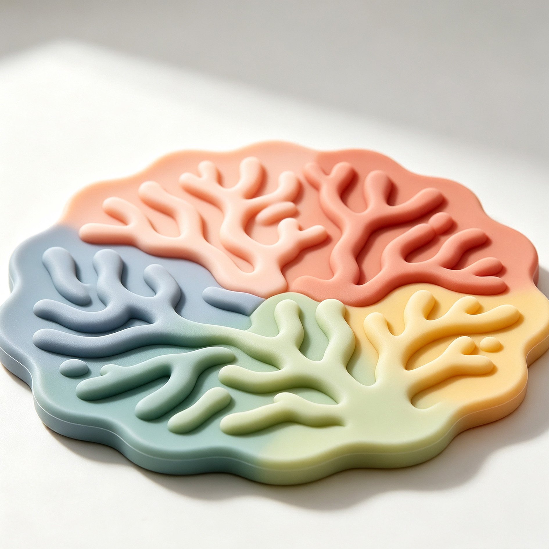 Coral Fantasy Island Silicone Coaster