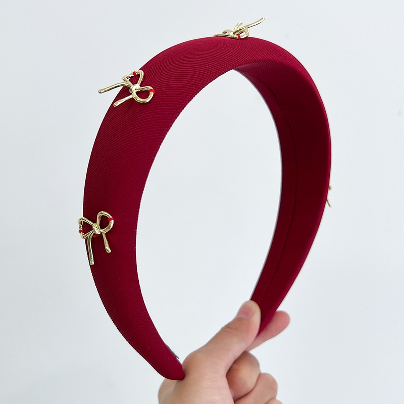 Solid color bow headband