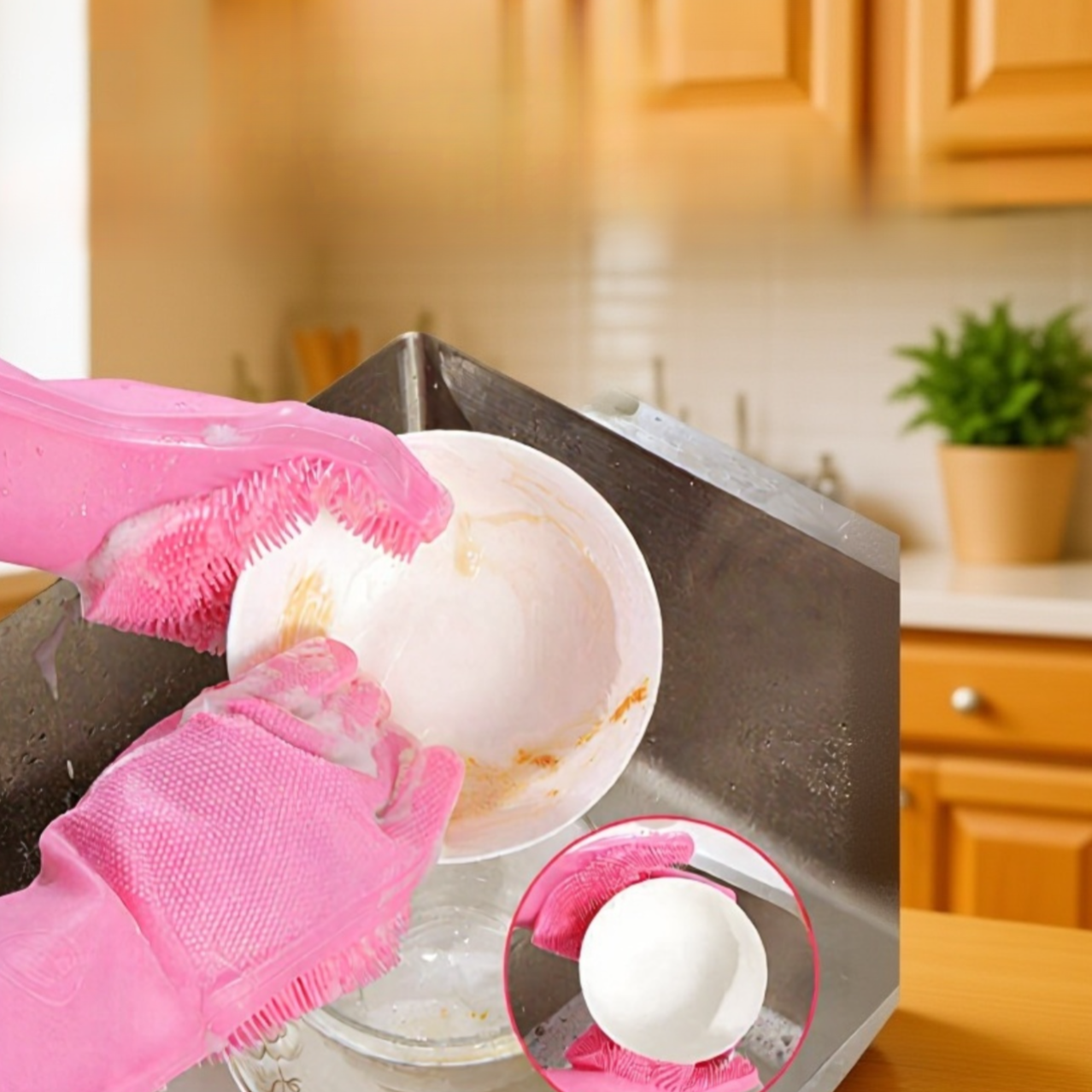 Gants imperméables pour laver la vaisselle