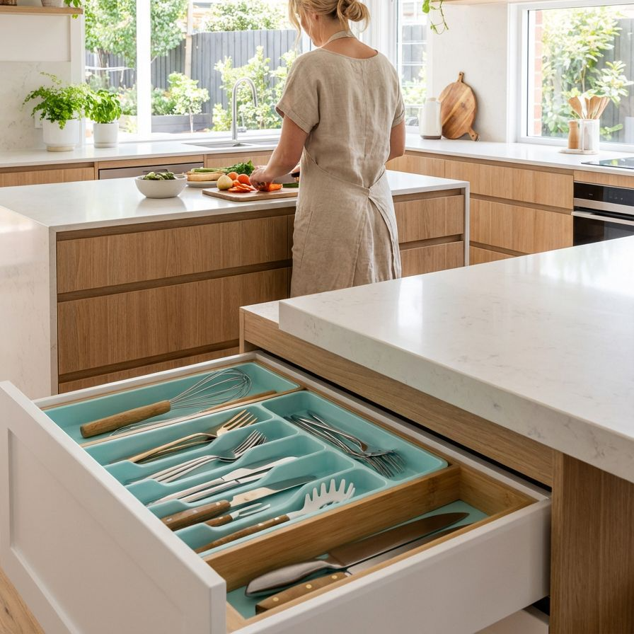 ที่เก็บช้อนส้อมแข็งแรงทนทาน