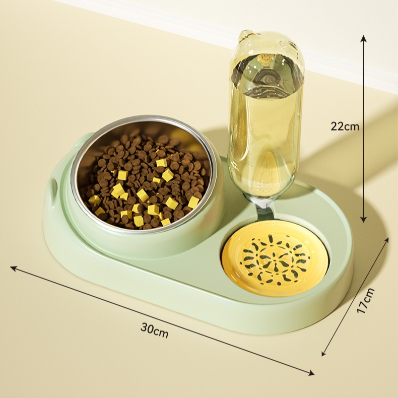반려동물 이중 그릇 자동 급수 고양이 밥그릇 고급 소재