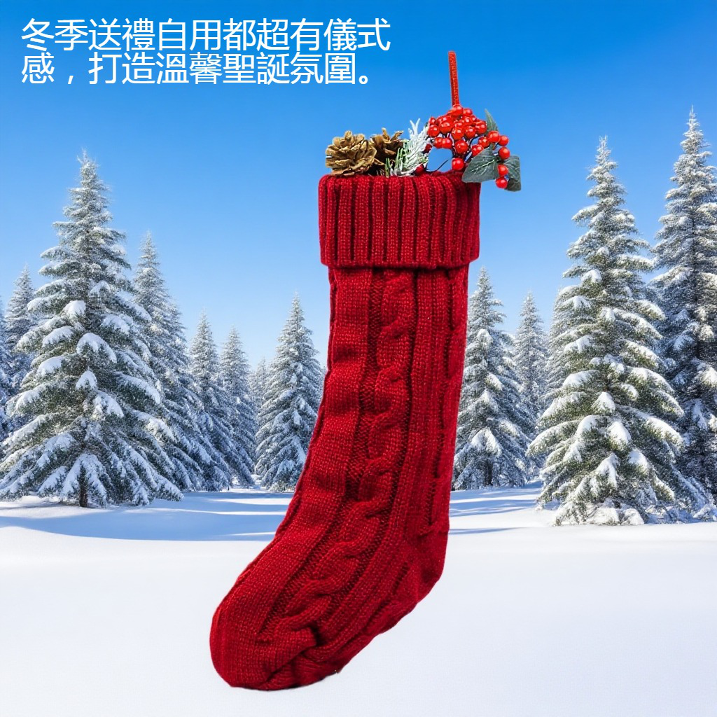 毛線聖誕長筒襪