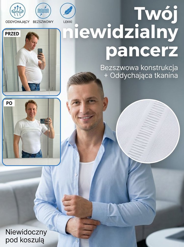 Kamizelka modelująca dla mężczyzn przemiana w mężczyznę w sekundę