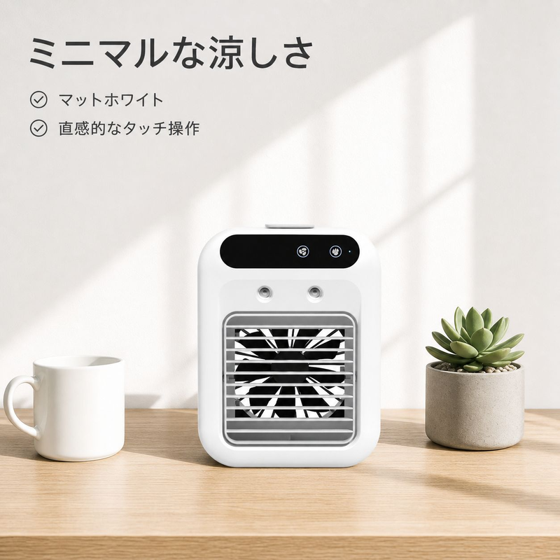 ポータブル卓上冷風機、夏の涼しさサポート