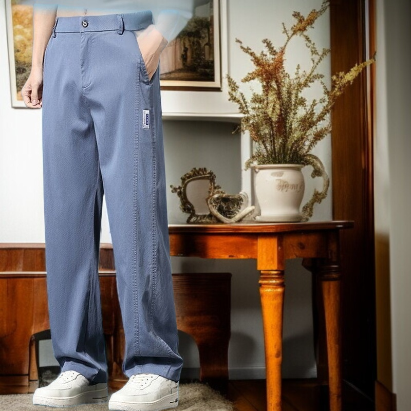 얇은 와이드 일자 와이드 팬츠 여름 텐셀 스판 얇은 캐주얼 팬츠