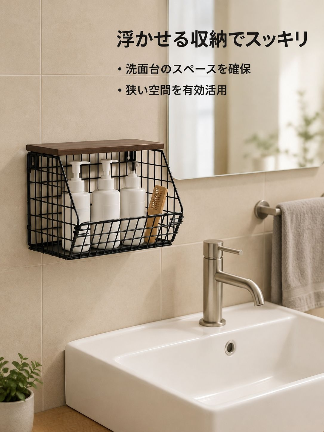 携帯用洗面用具収納バスケット