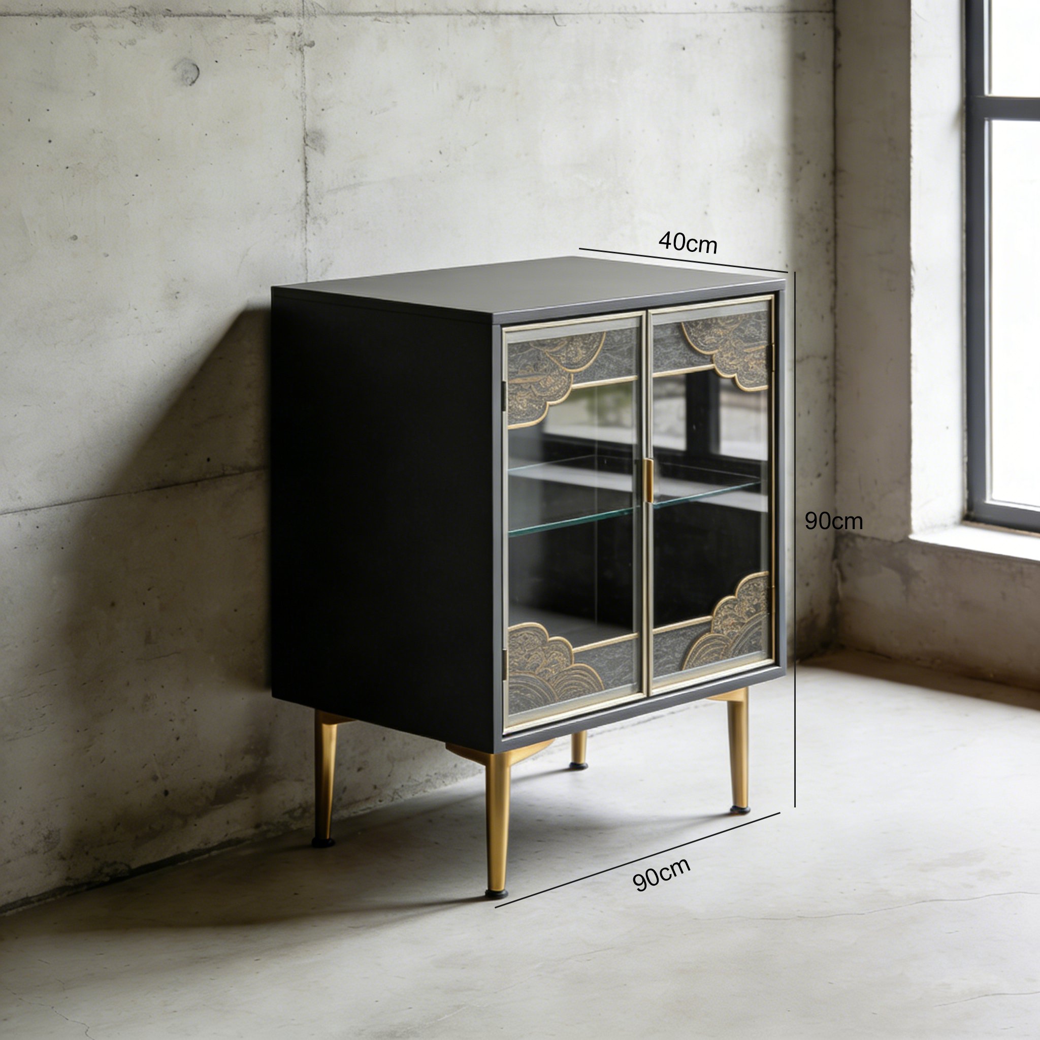 おしゃれな木目が美しい収納棚の扉部分