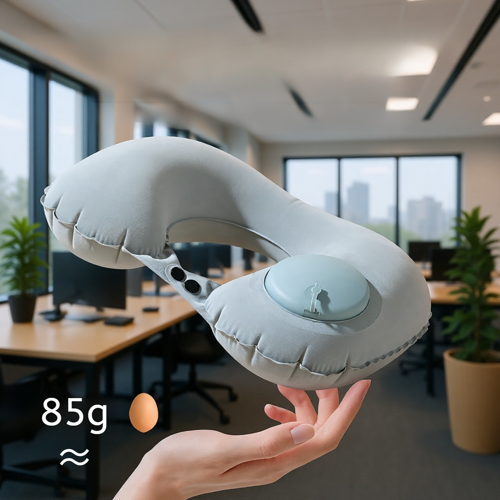 Aufblasbares U-förmiges Reisekissen mit Pumpe