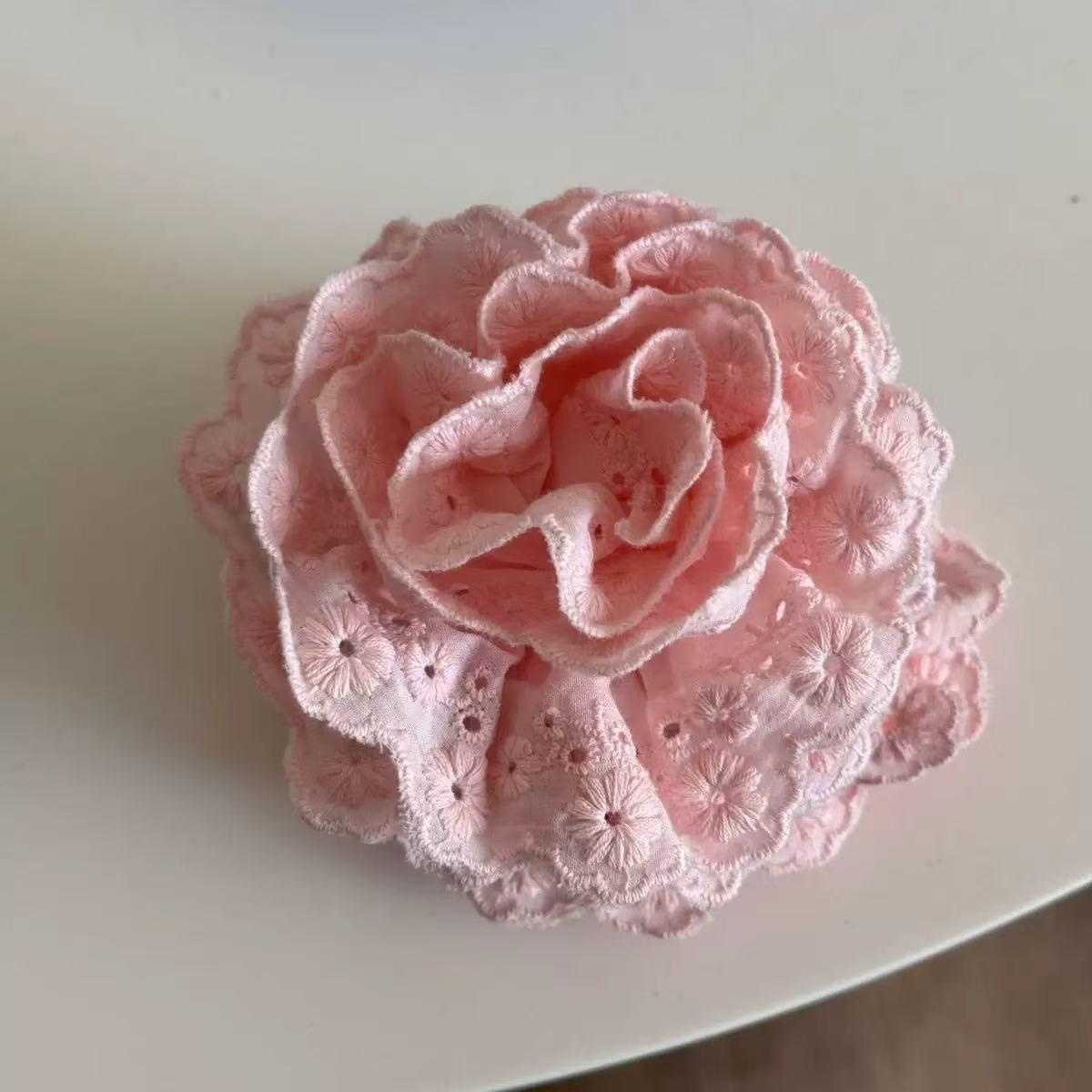 甜美蕾絲花邊花朵盤髮抓夾