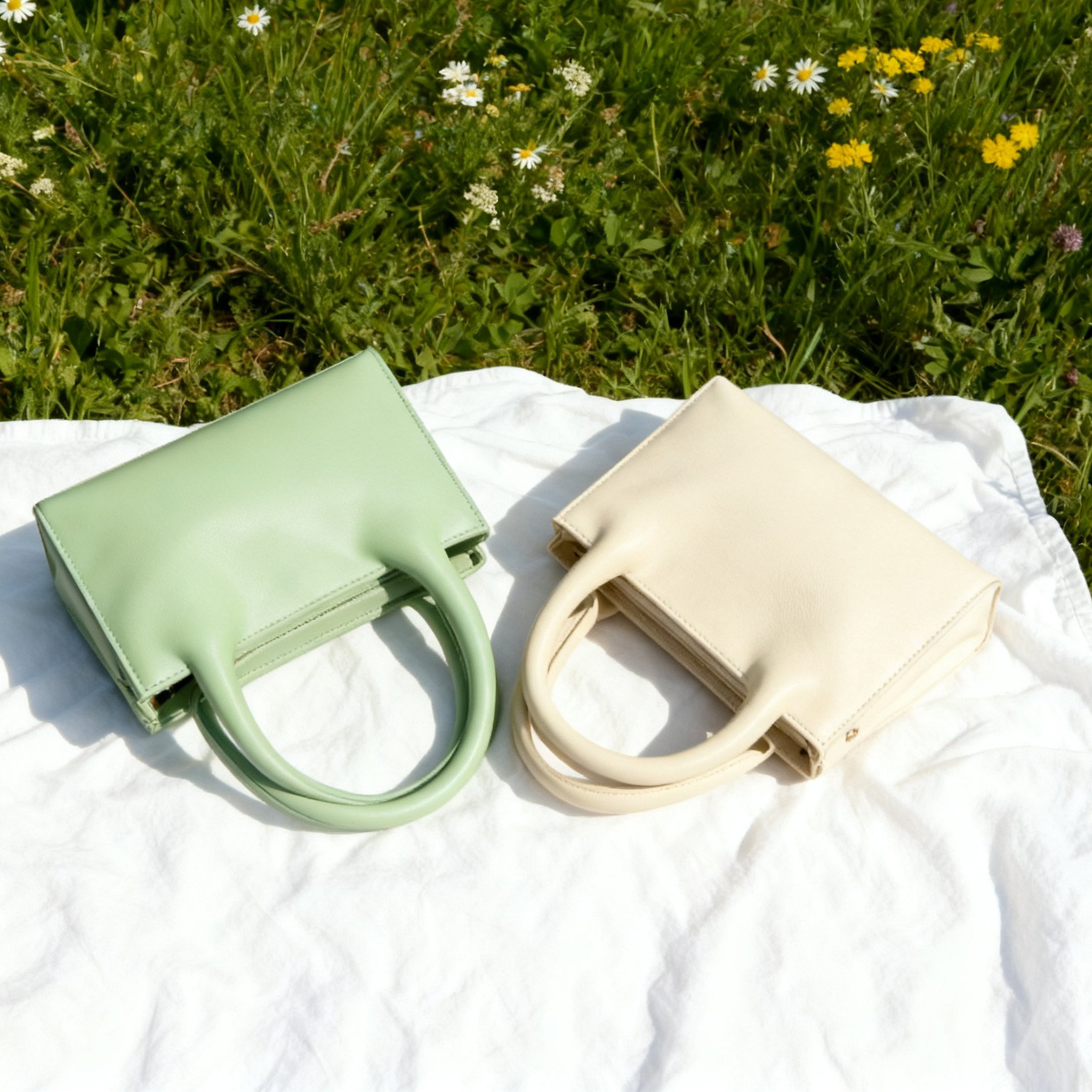 우아한 PU 가죽 핸드백 (2개 세트)