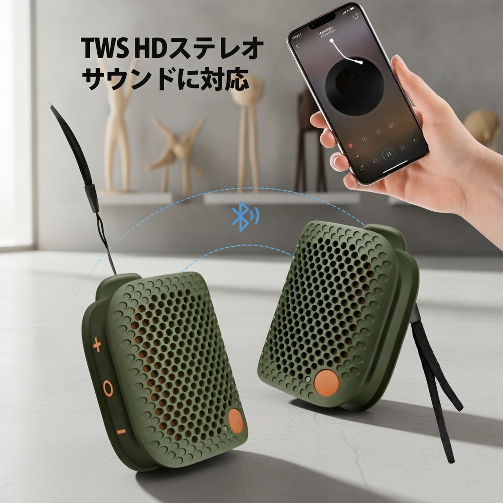 クリップ式重低音長時間再生Bluetoothミニスピーカー