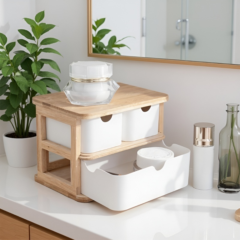 生分解性の竹と木の収納ボックス